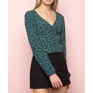 Green floral brandy Melville top
